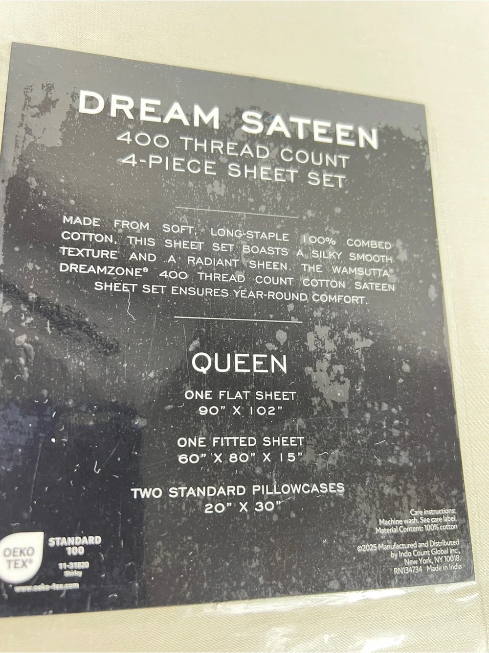 Wamsutta Dream Zone Queen Sheet Set Tan Sateen 400 TC Luxury Cotton 4 Pc NEW